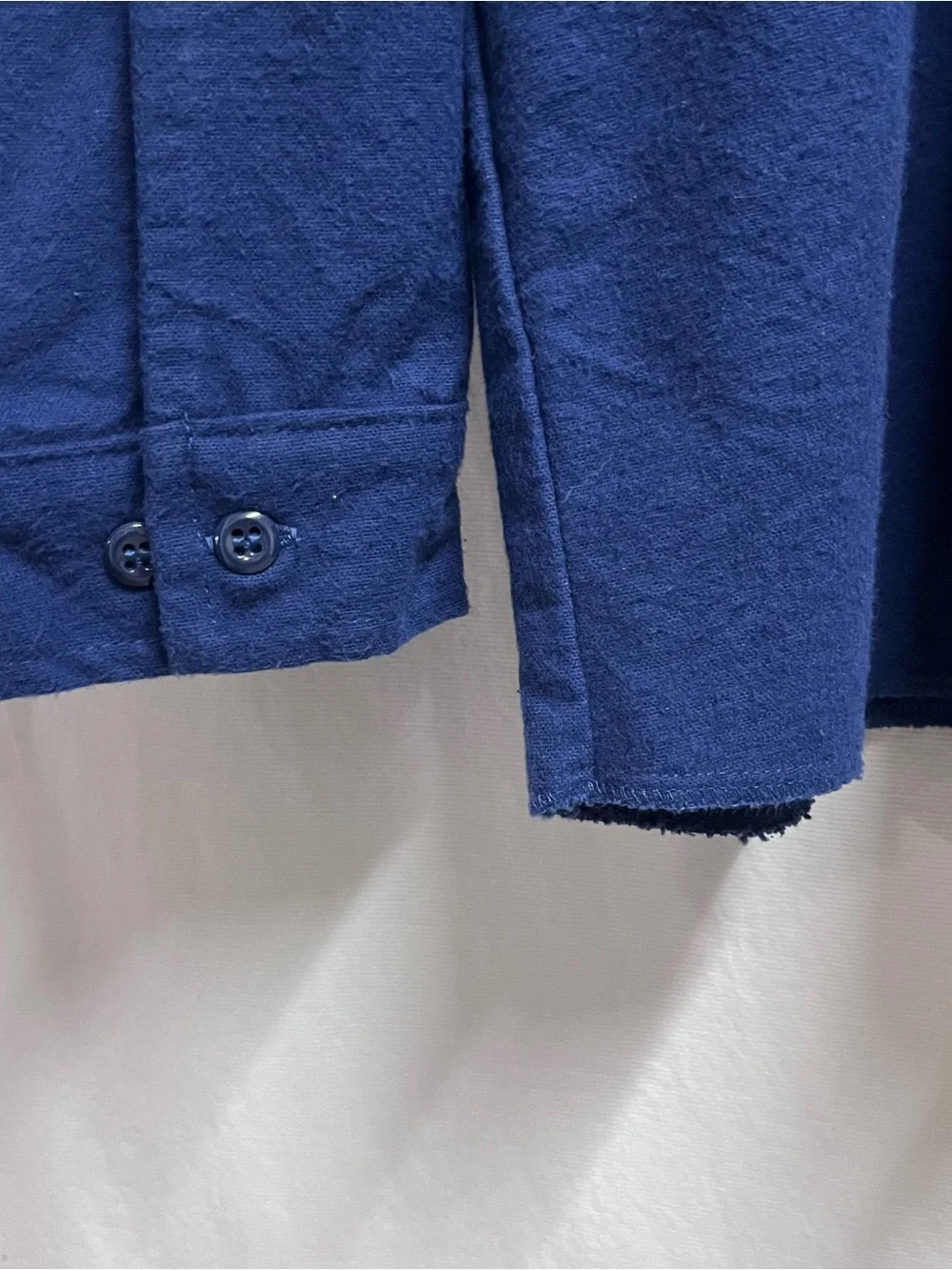 Vintage Ideal Mens Cotton Chamois Button Down Shirt Navy USA XLarge Workwear - Picture 8 of 9